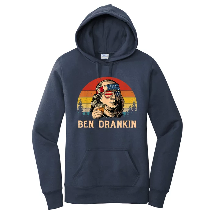 Ben Drankin Funny Benjamin Franklin July 4th Independence Gift Women's Pullover Hoodie