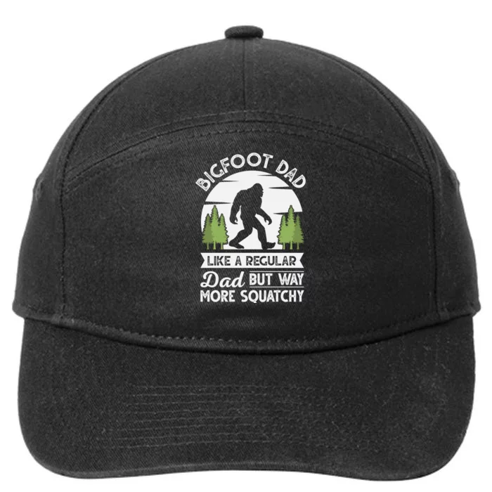 Bigfoot Dad Funny Sasquatch Bigfoot Fathers Day 7-Panel Snapback Hat