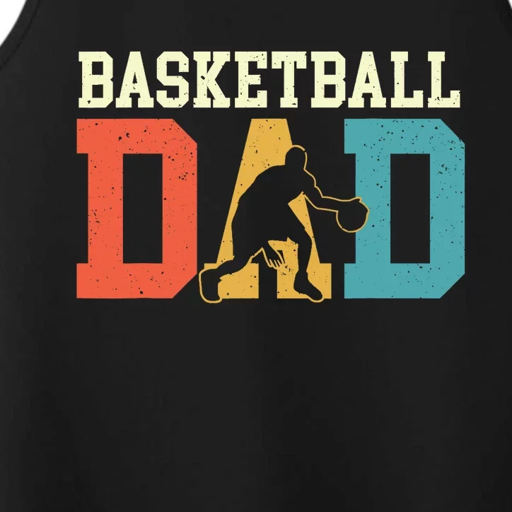 Basketball Dad - Fathers Day Game Trainer Ball Sports Lover Performance Tank