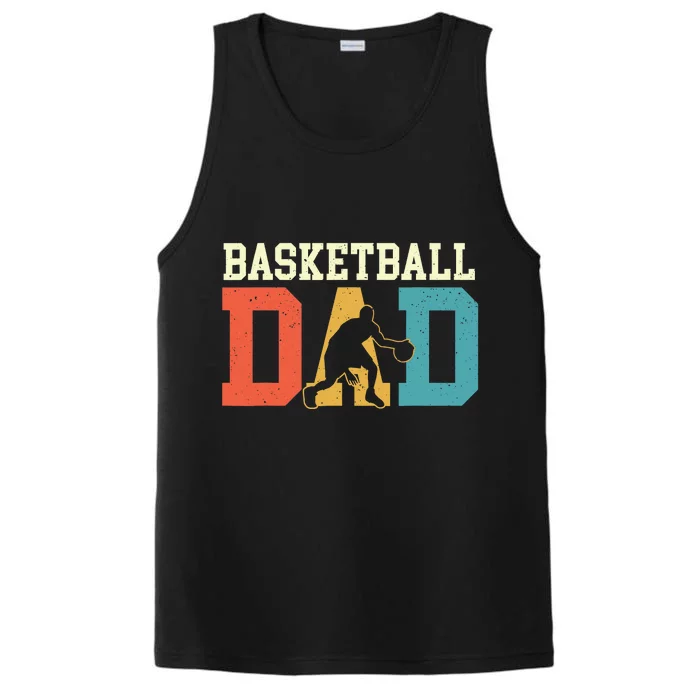 Basketball Dad - Fathers Day Game Trainer Ball Sports Lover Performance Tank