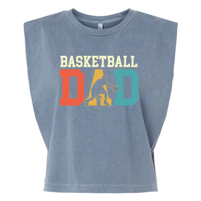 Basketball Dad - Fathers Day Game Trainer Ball Sports Lover Garment-Dyed Women's Muscle Tee