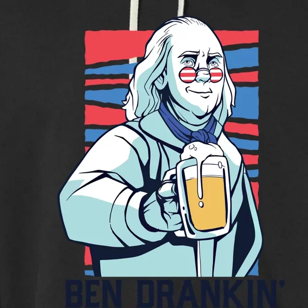 Ben Drankin Funny Ing Benjamin Franklin Meme July 4th Cool Gift Garment-Dyed Fleece Hoodie