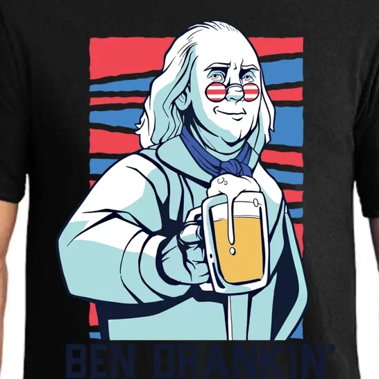 Ben Drankin Funny Ing Benjamin Franklin Meme July 4th Cool Gift Pajama Set