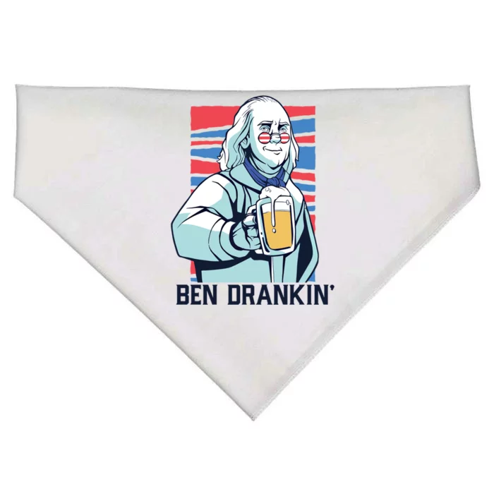 Ben Drankin Funny Ing Benjamin Franklin Meme July 4th Cool Gift USA-Made Doggie Bandana