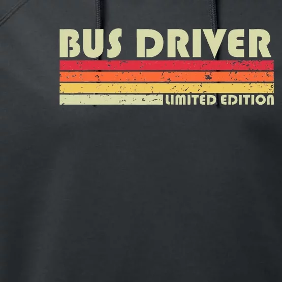 Bus Driver Funny Job Title Profession Birthday Worker Idea Performance Fleece Hoodie