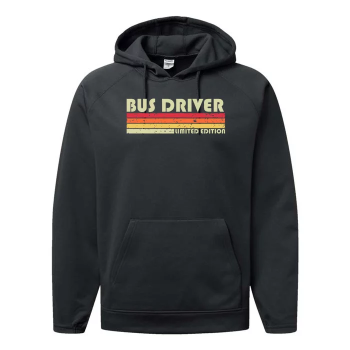 Bus Driver Funny Job Title Profession Birthday Worker Idea Performance Fleece Hoodie