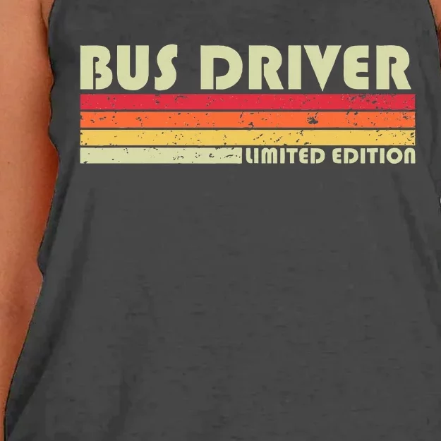 Bus Driver Funny Job Title Profession Birthday Worker Idea Women's Knotted Racerback Tank