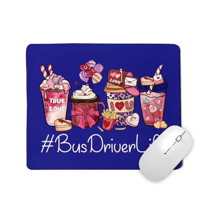 Bus Driver Funny Coffee Hearts Happy Valentines Day Gift Mousepad