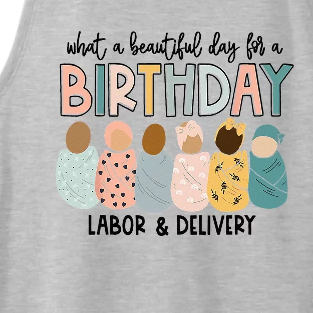 Beautiful Day for A Birthday Labor and Delivery Nurse Ladies Tri-Blend Wicking Tank