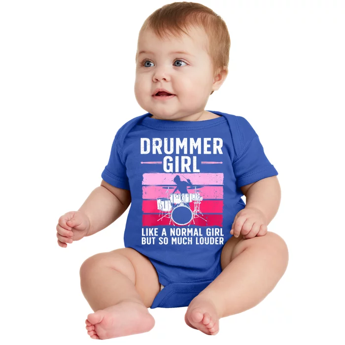 Best Drums For Girls Women Drummer Music Band Drum Musician Baby Bodysuit