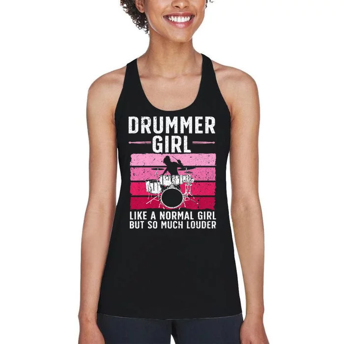 Best Drums For Women Drummer Music Band Drum Musician Women's Racerback Tank