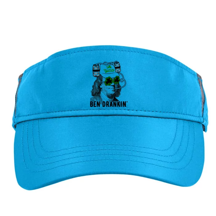 Ben Drankin Funny Green Shamrock Political St Patricks Day Gift Adult Drive Performance Visor