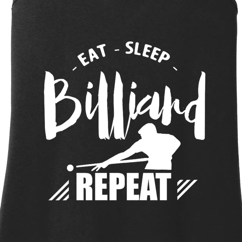 Billiards Dad Funny Eat Sleep Billiards Repeat Gift Father's Day Ladies Essential Tank