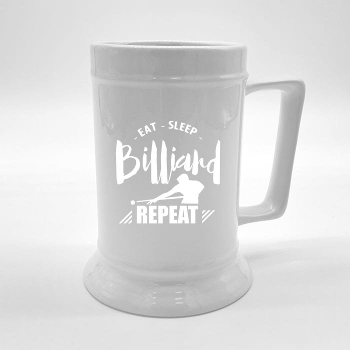 Billiards Dad Funny Eat Sleep Billiards Repeat Gift Father's Day Front & Back Beer Stein