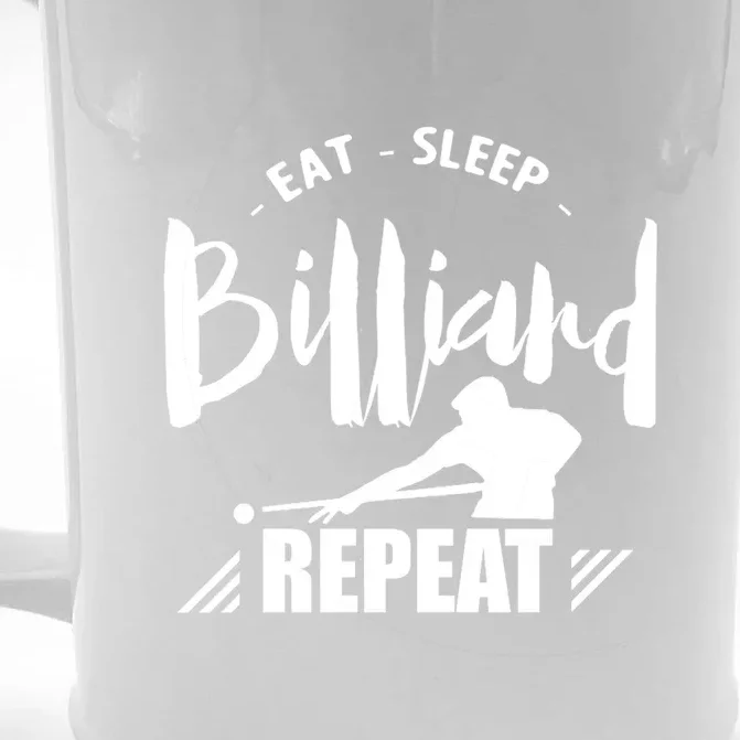 Billiards Dad Funny Eat Sleep Billiards Repeat Gift Father's Day Front & Back Beer Stein