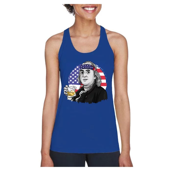 Ben Drankin Funny American Flag 4th Of July Tee Gift Women's Racerback Tank