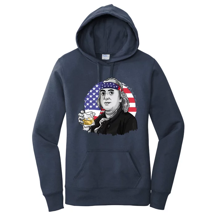 Ben Drankin Funny American Flag 4th Of July Tee Gift Women's Pullover Hoodie