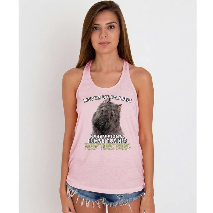 Bouvier Des Flandres Professional Human Trainer Cute Dog Women's Knotted Racerback Tank