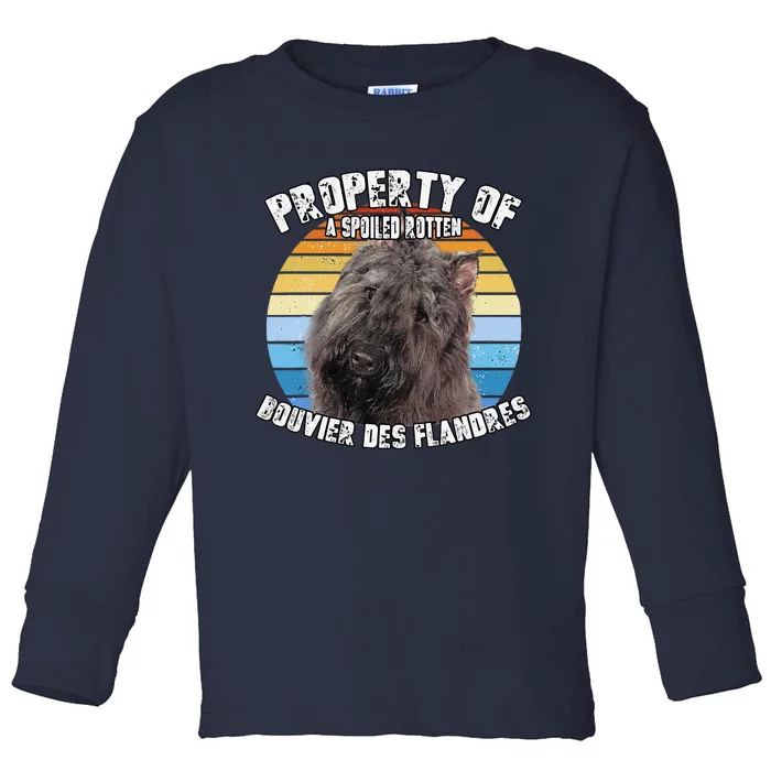 Bouvier Des Flandres Retro Property Of Cute Dog Toddler Long Sleeve Shirt