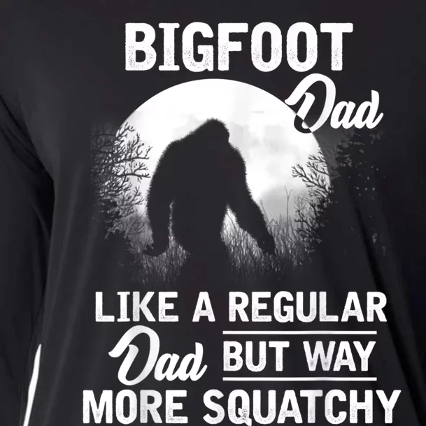 Bigfoot Dad Funny Sasquatch Bigfoot Fathers Day Gift Cooling Performance Long Sleeve Crew