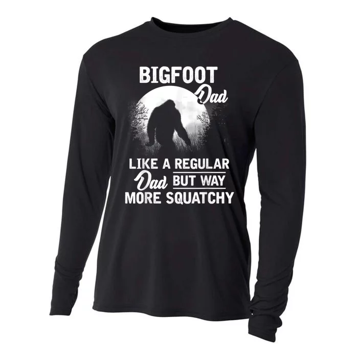 Bigfoot Dad Funny Sasquatch Bigfoot Fathers Day Gift Cooling Performance Long Sleeve Crew