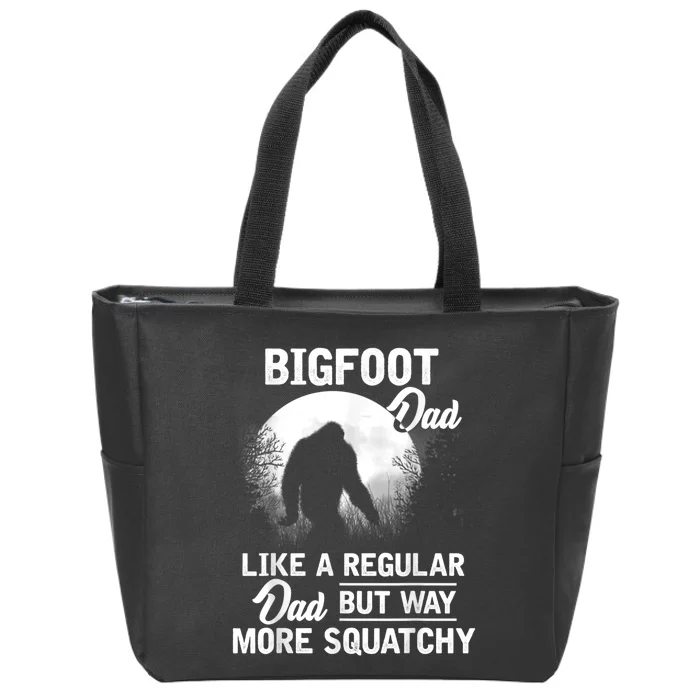 Bigfoot Dad Funny Sasquatch Bigfoot Fathers Day Gift Zip Tote Bag