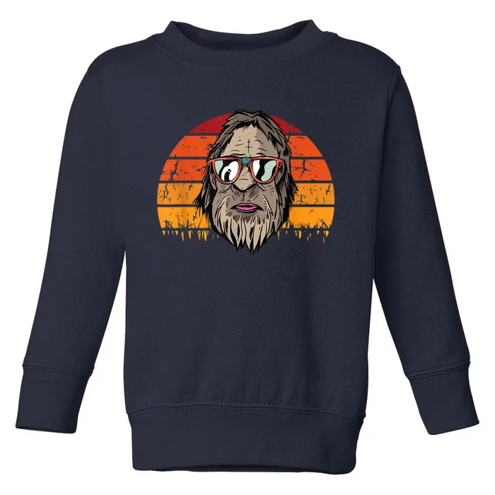 Bigfoot Dad Fathers Day Retro Vintage Sasquatch Yeti Papa Toddler Sweatshirt