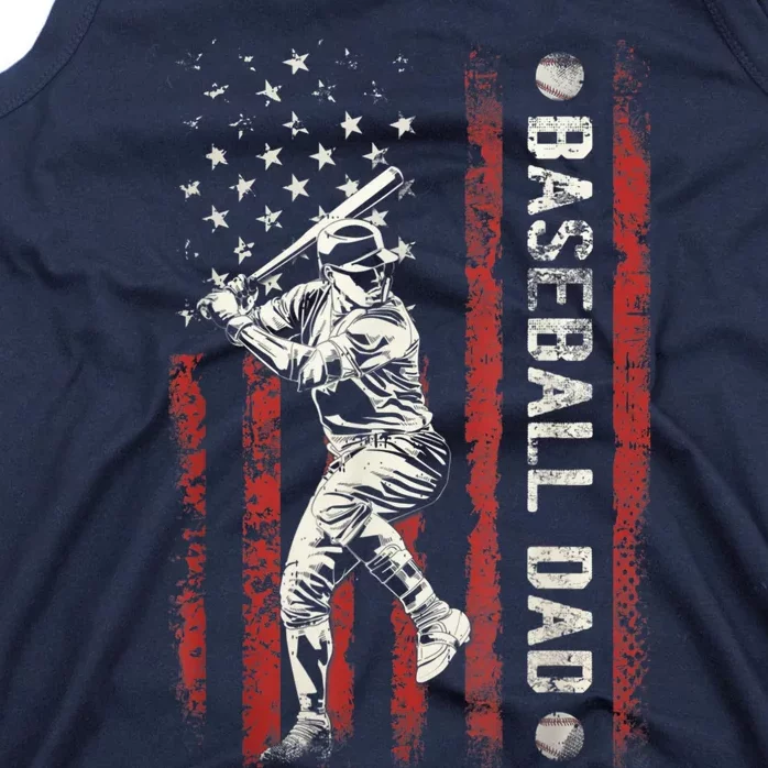 Baseball Dad Flag Gifts Dad Men Baseball Fathers Day Tank Top