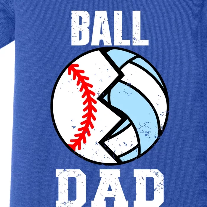 Ball Dad Funny Baseball Volleyball Dad Cute Gift Baby Bodysuit