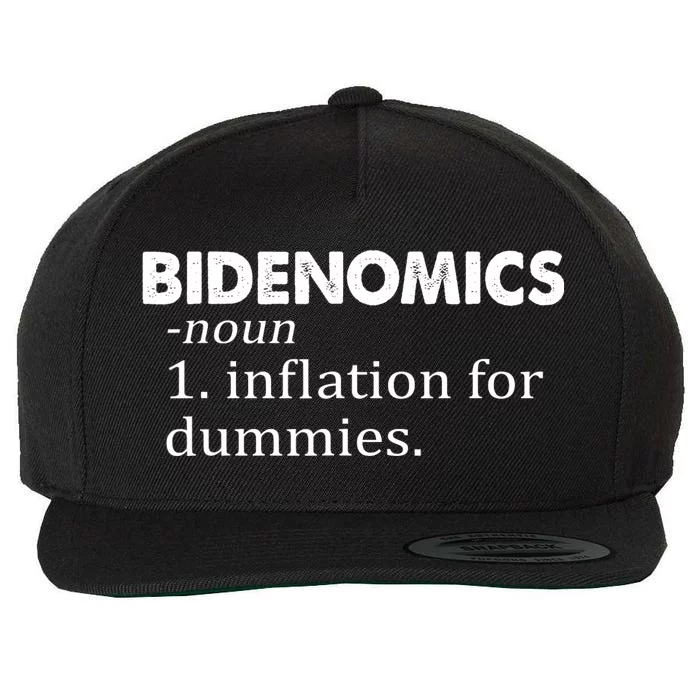 Bidenomics Definition Funny AntiBiden Wool Snapback Cap