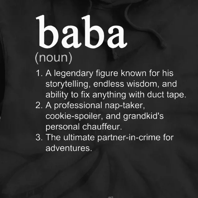 Baba Definition Funny Cool Tie Dye Hoodie