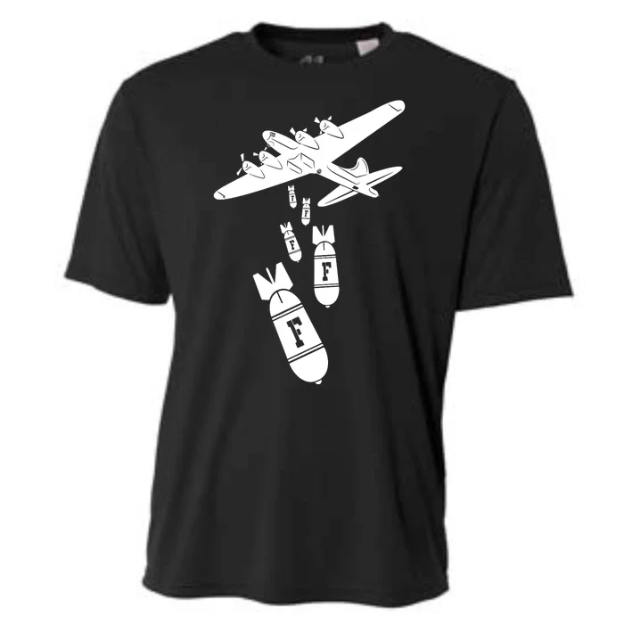 Bomber Dropping F Bombs Funny Cooling Performance Crew T-Shirt