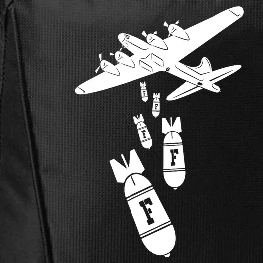 Bomber Dropping F Bombs Funny City Backpack