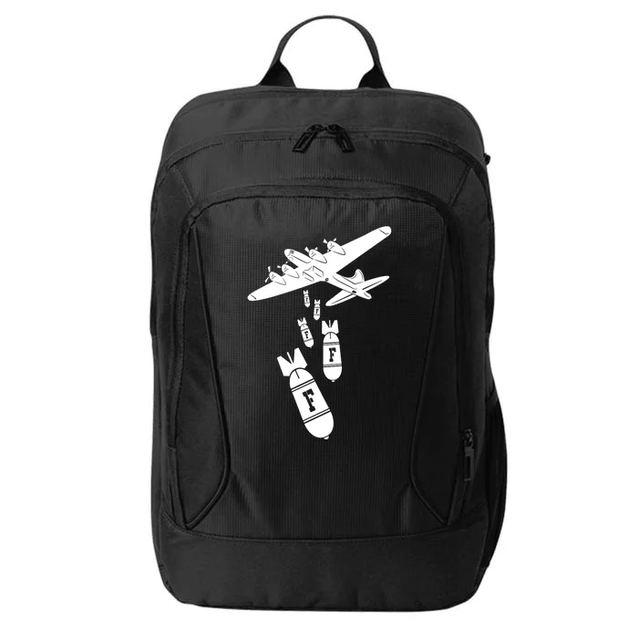 Bomber Dropping F Bombs Funny City Backpack