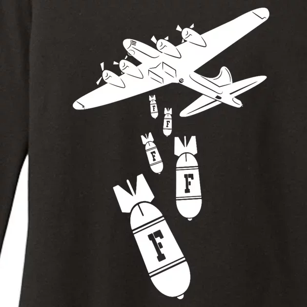 Bomber Dropping F Bombs Funny Womens CVC Long Sleeve Shirt