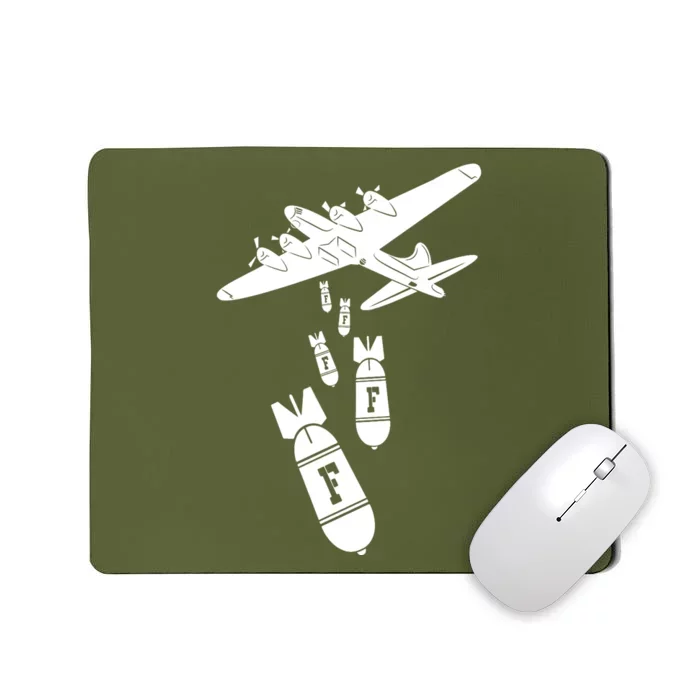 Bomber Dropping F Bombs Funny Mousepad