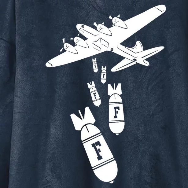 Bomber Dropping F Bombs Funny Hooded Wearable Blanket