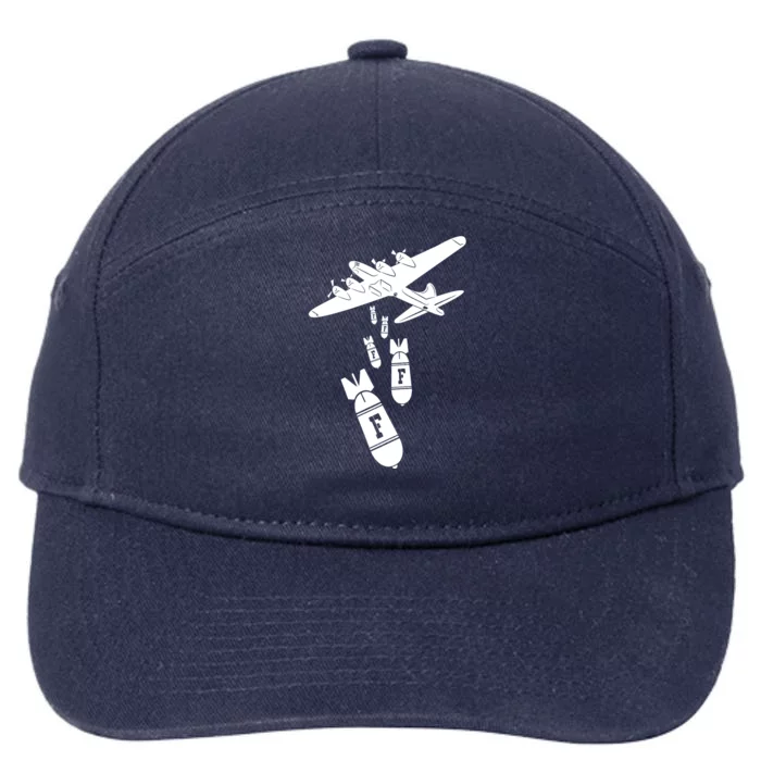 Bomber Dropping F Bombs Funny 7-Panel Snapback Hat