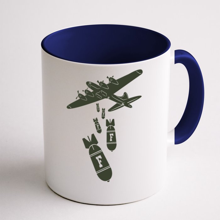 Bomber Dropping F Bombs Funny Front & Back Coffee Mug