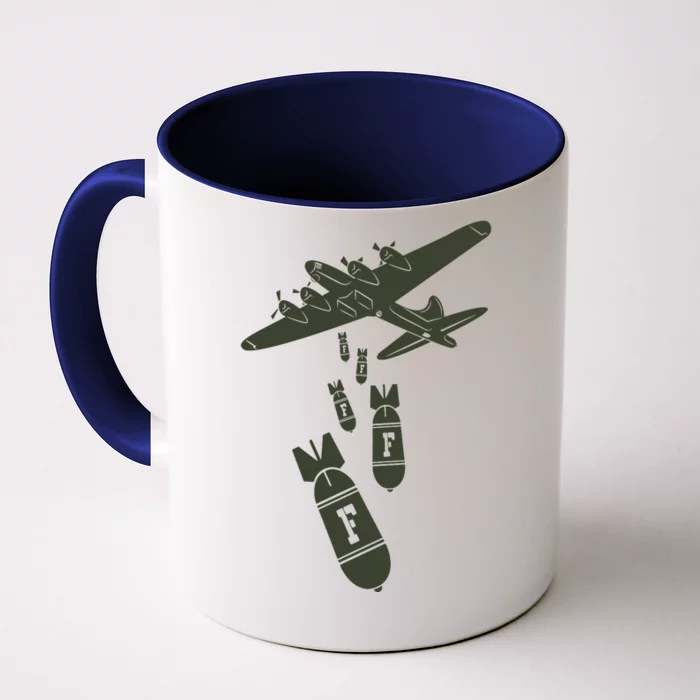 Bomber Dropping F Bombs Funny Front & Back Coffee Mug