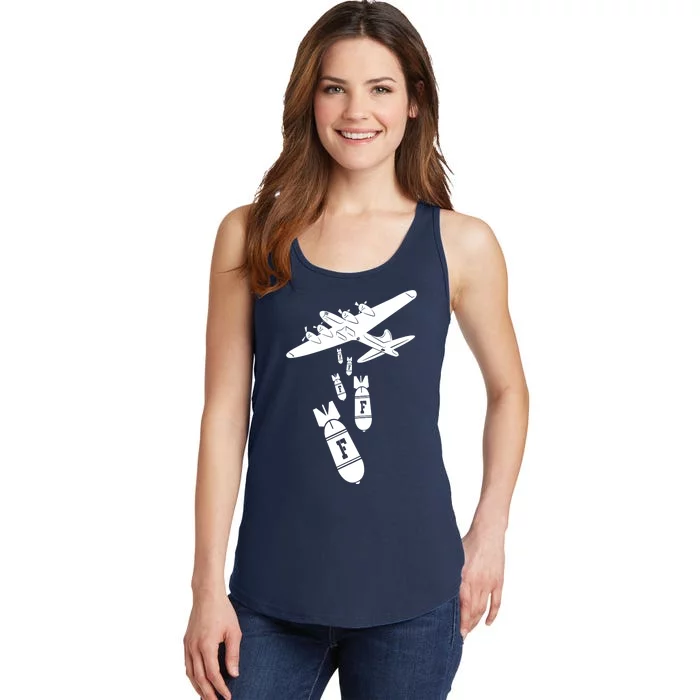 Bomber Dropping F Bombs Funny Ladies Essential Tank