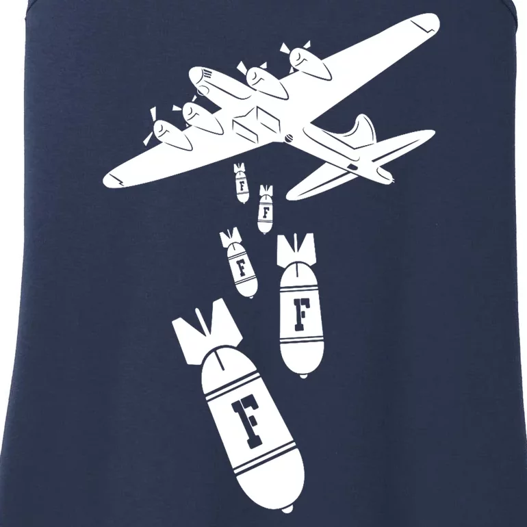 Bomber Dropping F Bombs Funny Ladies Essential Tank