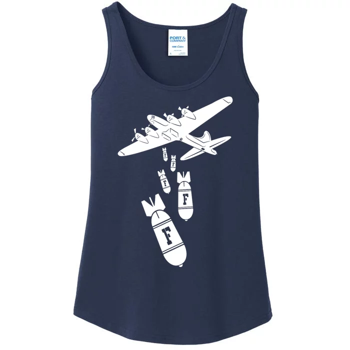 Bomber Dropping F Bombs Funny Ladies Essential Tank