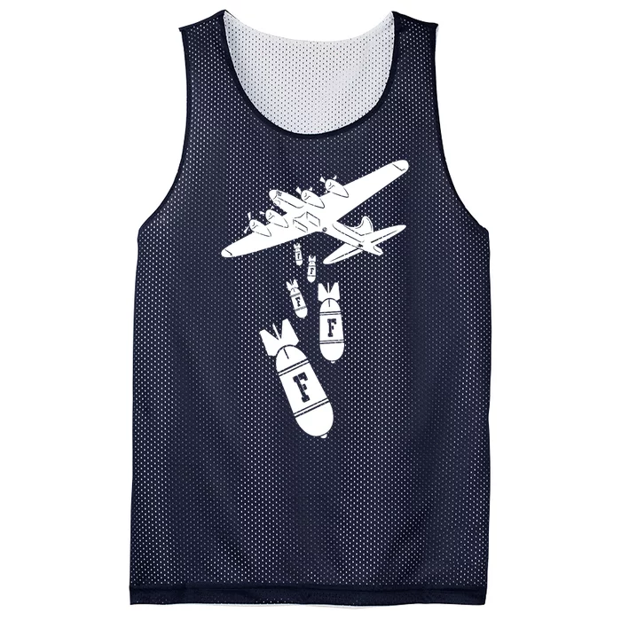 Bomber Dropping F Bombs Funny Mesh Reversible Basketball Jersey Tank