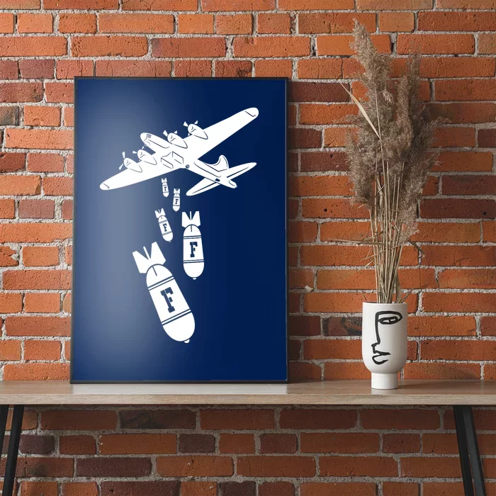 Bomber Dropping F Bombs Funny Poster