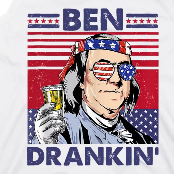 Ben Drankin Funny 4th Of July Drinking Presidents Tank Top