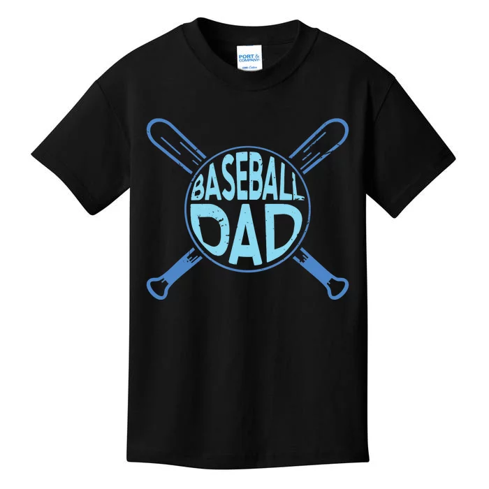 Baseball Dad Father Baseballer Daddy Papa Father's Day Kids T-Shirt