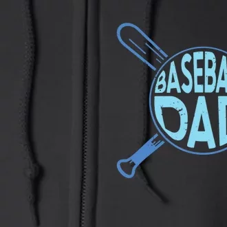 Baseball Dad Father Baseballer Daddy Papa Father's Day Full Zip Hoodie