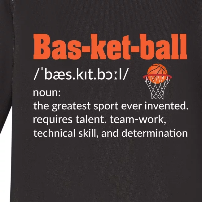 Basketball Definition For Basketball Team Sport Bball Baby Long Sleeve Bodysuit