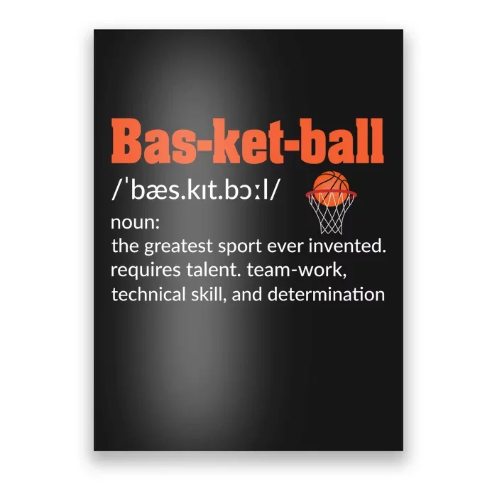 Basketball Definition For Basketball Team Sport Bball Poster